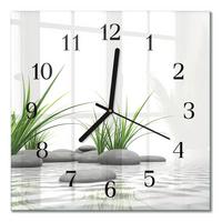 WANDUHR aus Glas 30x30 cm - Steine - Weiß, Glas (30/30/0.4cm) - TULUP