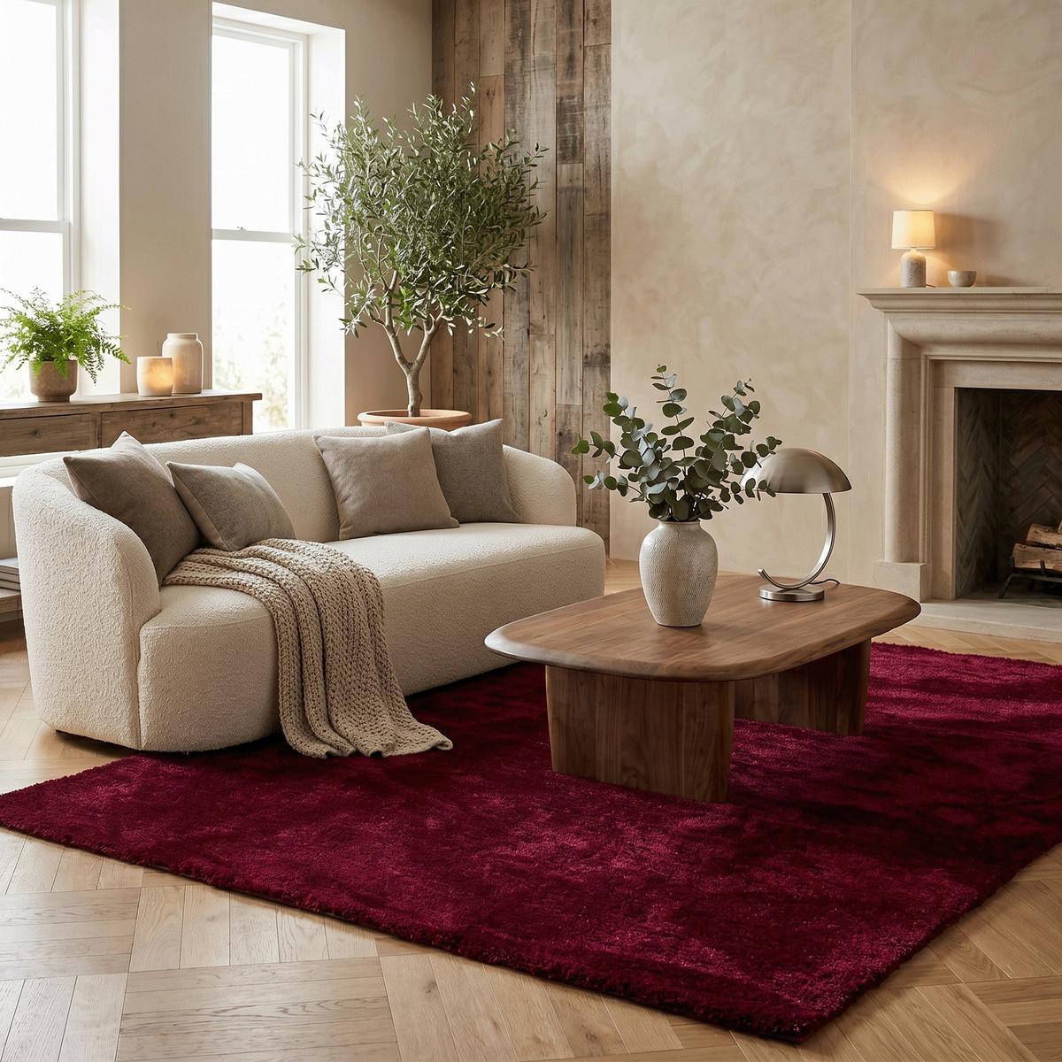 SUPER SOFT HOCHFLORTEPPICH LIVORNO - Weinrot, Textil (80/240cm) - Snapstyle