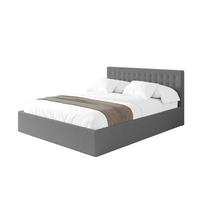 POLSTERBETT mit Bettkasten und Lattenrost, Boxbett ohne Matratze - PARI 140x200 Grau - Schieferfarben, Holzwerkstoff/Textil (140/200cm) - ALTDECOR