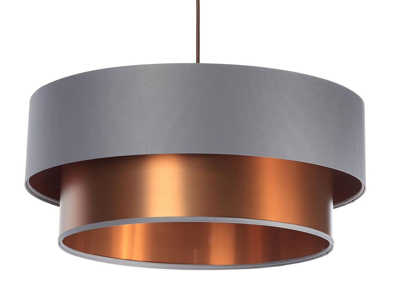 HÄNGELEUCHTE Grau 60/20 cm - Grau/Kupferfarben, Kunststoff (60/1/20cm) - ONZENO