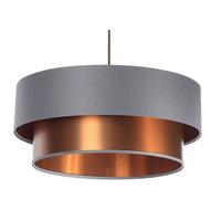 HÄNGELEUCHTE Grau 40/20 cm - Grau/Kupferfarben, Kunststoff (40/1/20cm) - ONZENO