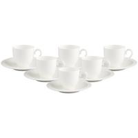 ESPRESSOTASSEN MIT UNTERTASSEN White Pearl weiß 70 ml 6er Set - Weiß, Keramik (13/7.5/13cm) - Villeroy & Boch