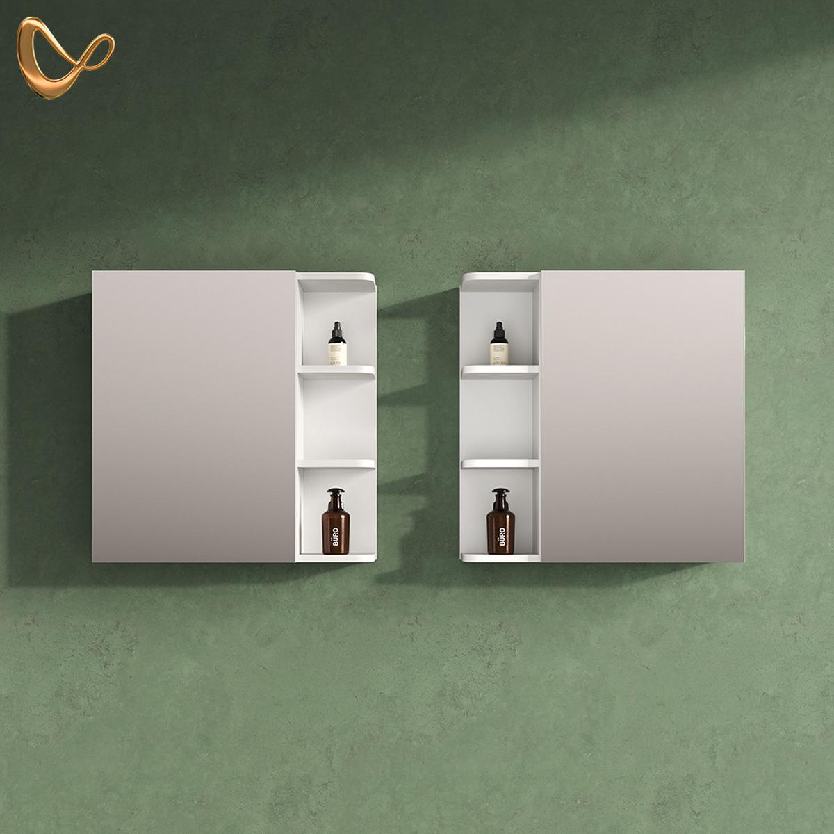 BADSPIEGELSCHRANK Fucino Weiß 62 x 64 cm - Weiß, Holzwerkstoff (62/64/20.8cm) - Livinity®