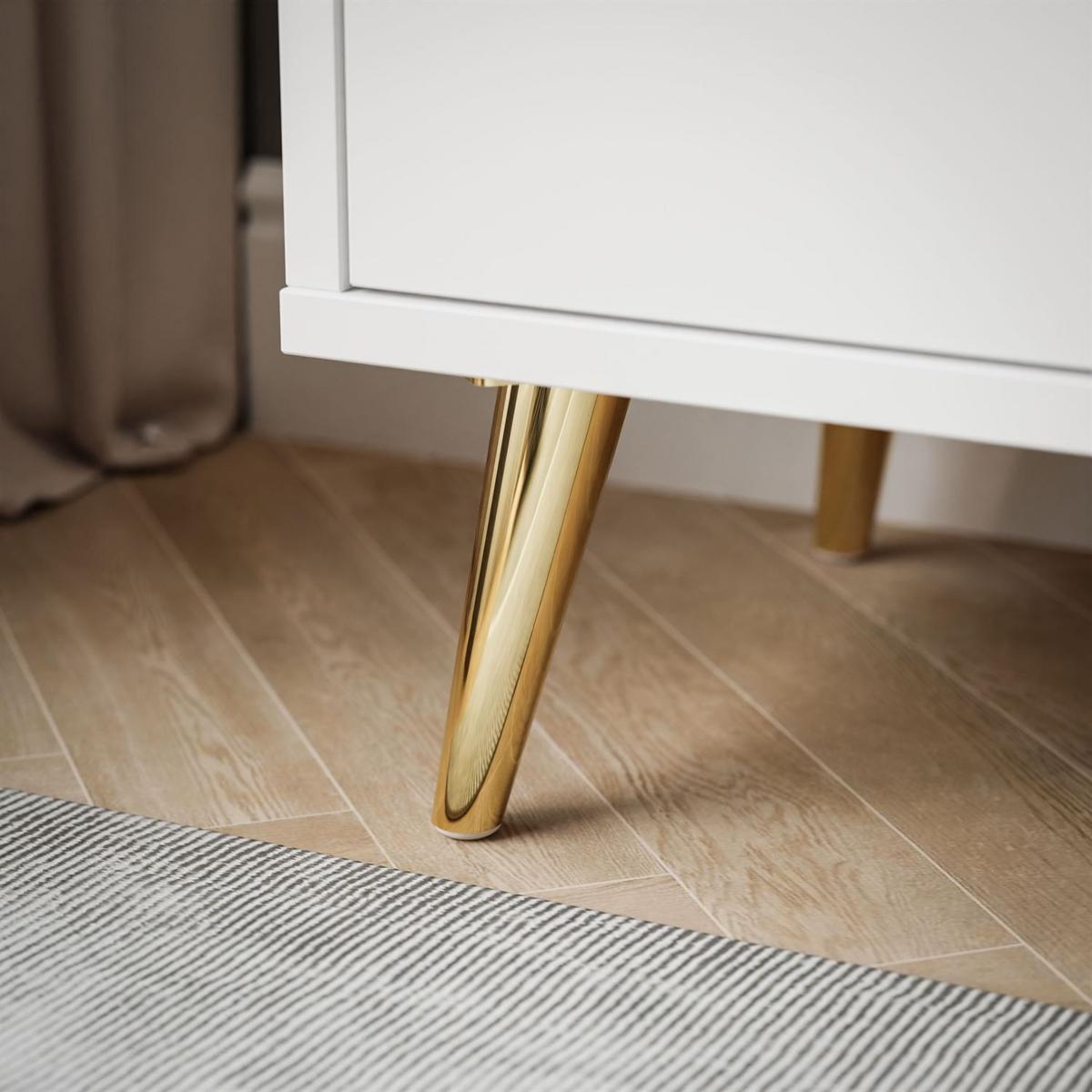 NACHTTISCH ALDO mit LED-Beleuchtung weiß - Weiß, Holzwerkstoff (38/46/33cm) - Lookway