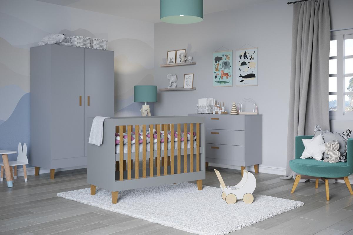 KINDERBETT Kubi ohne Schublade ohne Matratze Grau 120/60 - Grau, Holzwerkstoff (60/120cm) - RAUMHIRSCH FURNITURE