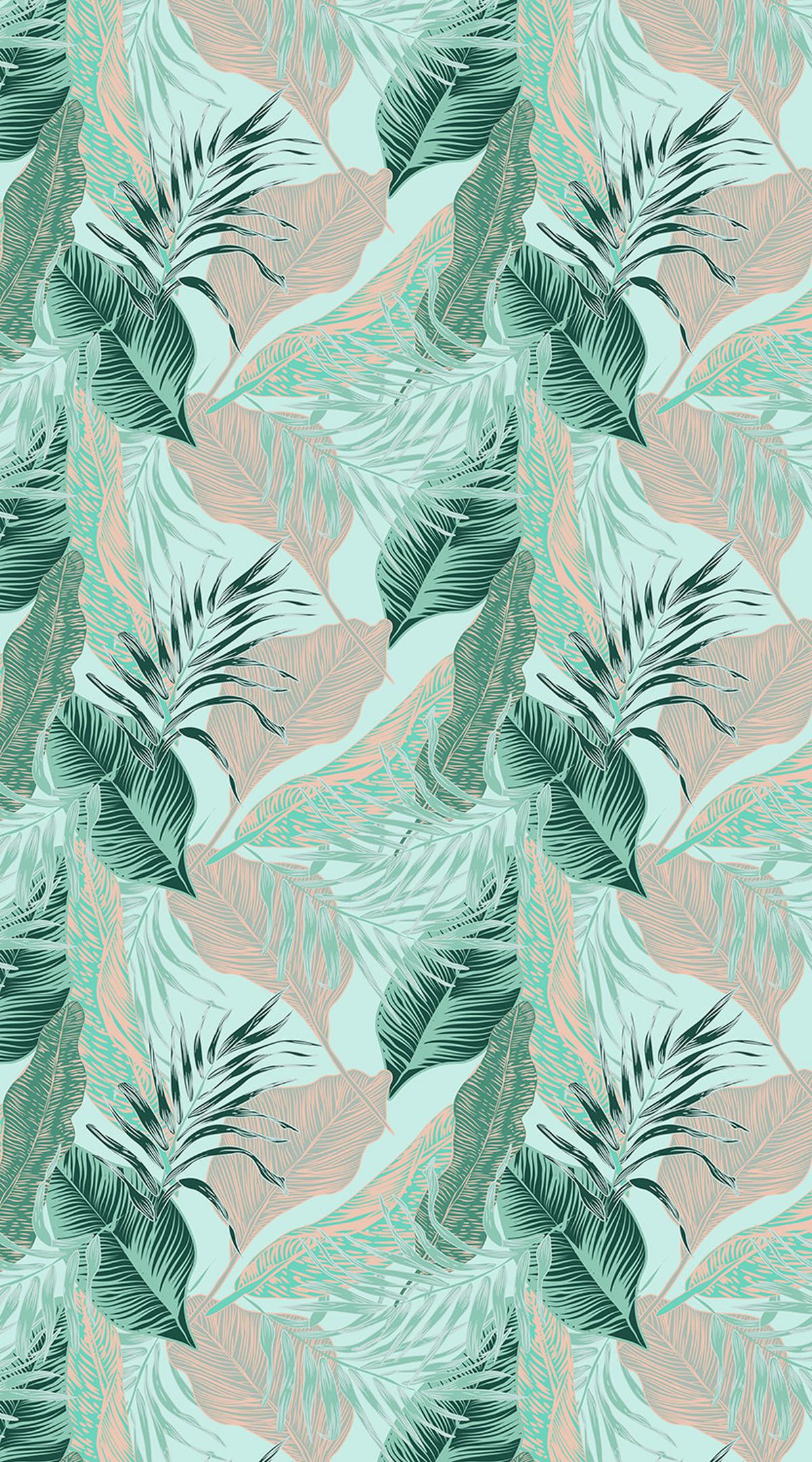 VERDUNKELUNGSROLLO 100x180 cm Tropische Blätter - Blau, Textil (100/180cm) - TULUP