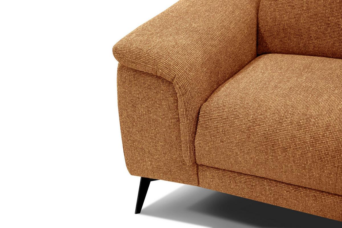 RELAXSOFA FIERO 3-Sitzer mit 1 Relaxfunktion, orange - Schwarz/Orange, Holzwerkstoff/Textil (212/82/103cm) - Wozimo