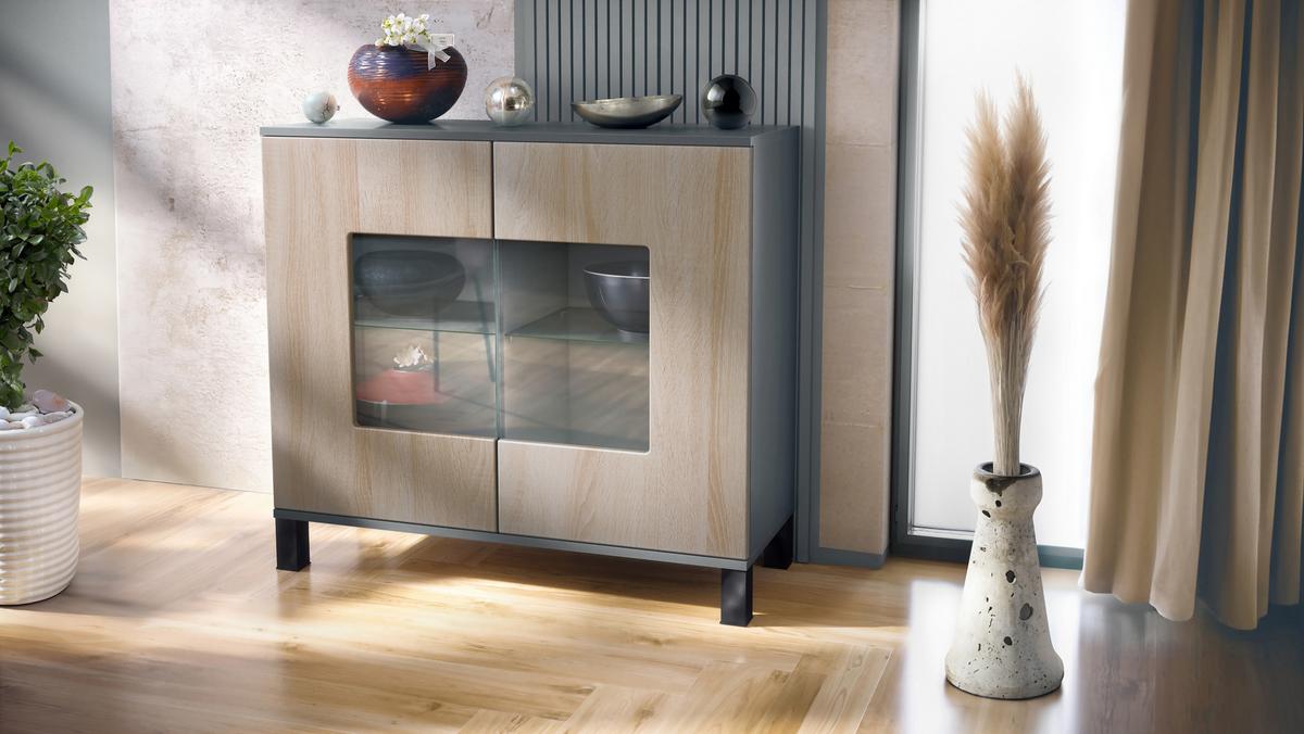 KOMMODE Grömitz Eiche sägerau - Eiche San Remo, Holzwerkstoff (92.5/84.5/35cm) - Vladon