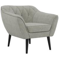 SESSEL PIRS - Hellgrau Strukture - Schwarze Beine - Silberfarben/Hellgrau, Holzwerkstoff/Textil (80/75/74cm) - MKS