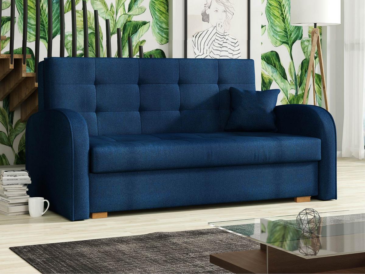 SCHLAFSOFA Viva Gold III - Dunkelblau/Braun, Holz/Textil (153/85/98cm) - MIRJAN24