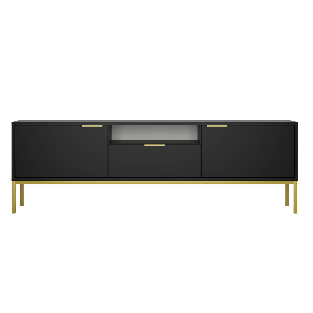 TV-MÖBEL Seattle Schwarz - Goldfarben/Schwarz, Holzwerkstoff (175/56.4/33cm) - Petits-meubles