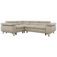 ECKSOFA ORSO L Beige Velvet - Links Seite - Beige/Schwarz, Textil/Metall (197/268cm) - MKS
