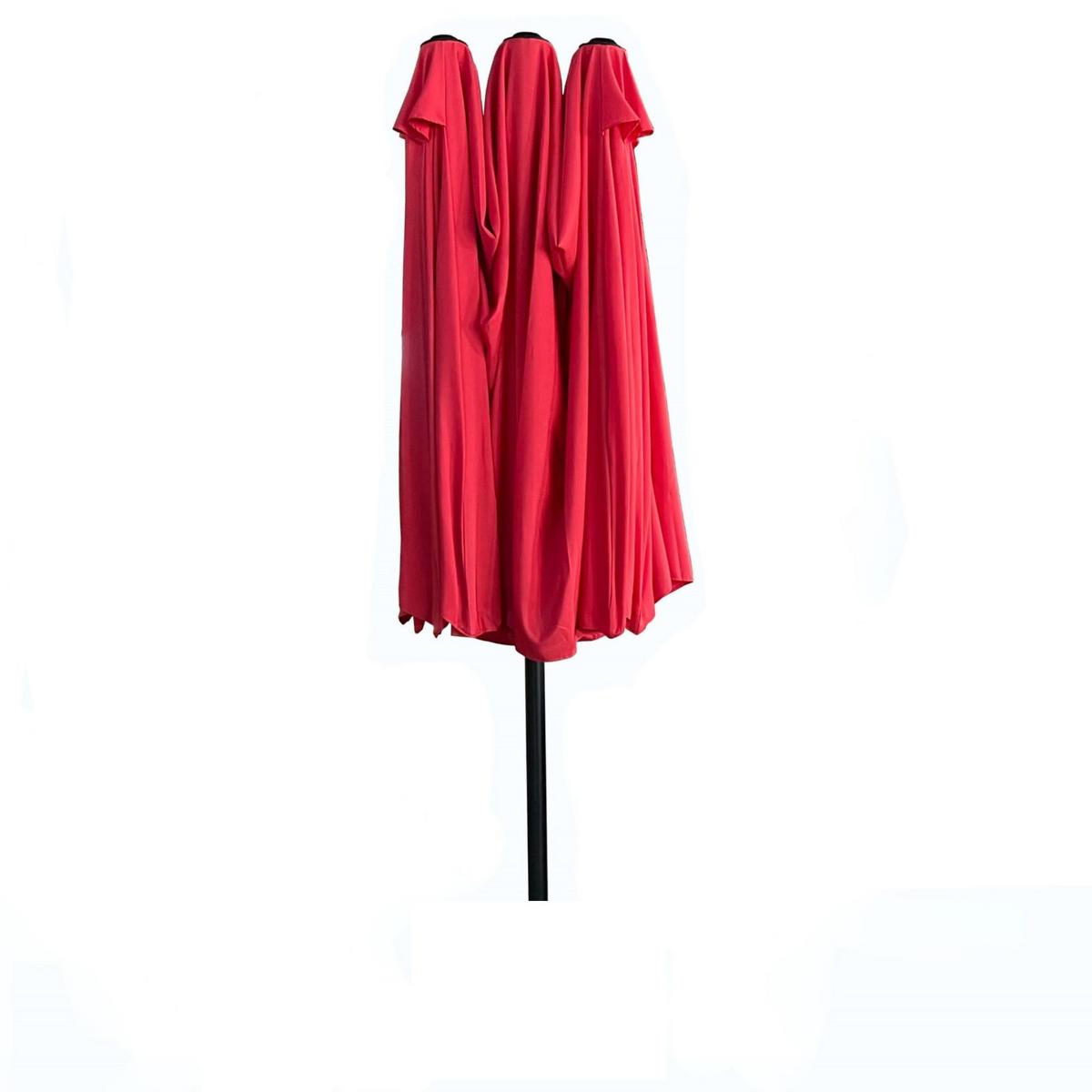 GARTENSCHIRM Rot 270/245/460 - Rot, Textil/Metall (270/460cm) - RAUMHIRSCH FURNITURE