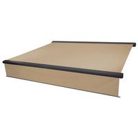 KASSETTEN-MARKISE VOLANT AUSFAHRBAR Cremeweiß, Anthrazit - Anthrazit/Weiß, Textil (450/15/300cm) - MCW