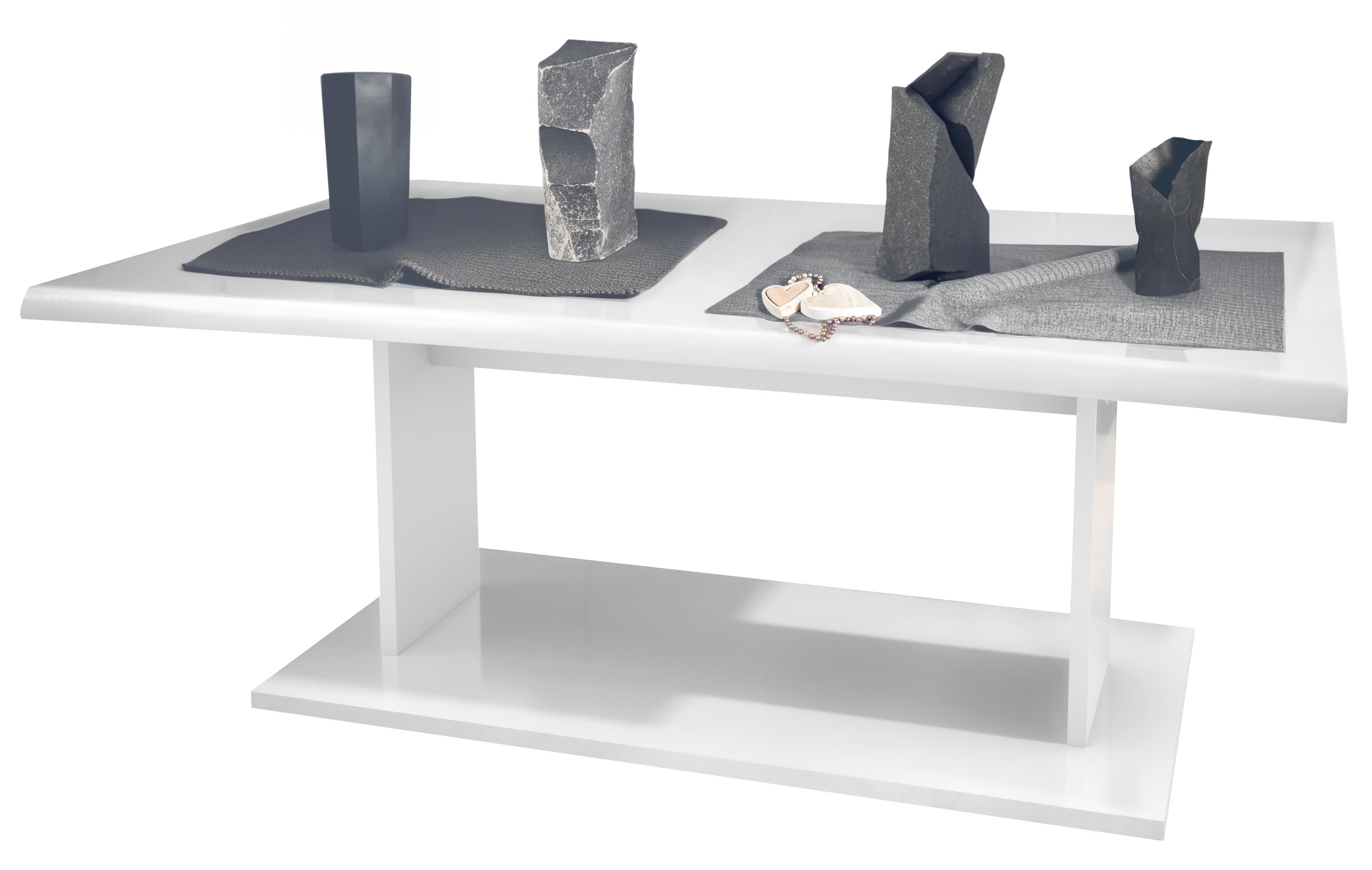 COUCHTISCH Melo Weiß Hochglanz - Weiß Hochglanz, Holzwerkstoff (67.5/102/40cm) - Vladon