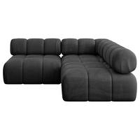 ECKSOFA modulares Sofa Samaro-L1 - 190x190x70 cm Schwarz Velours - Schwarz, Holzwerkstoff/Textil (190/190cm) - ALTDECOR