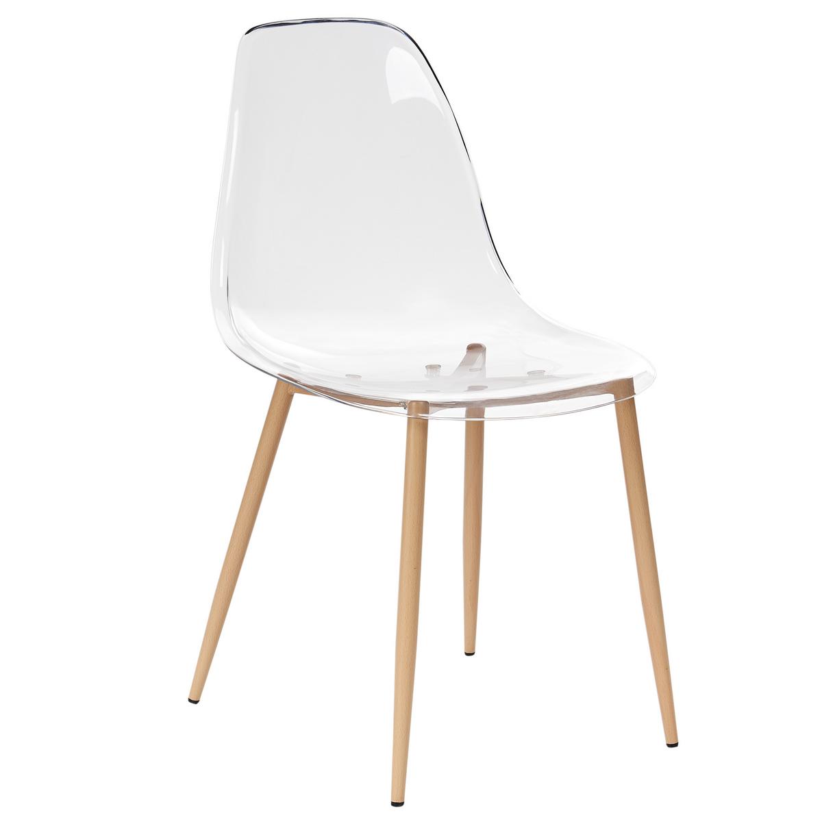 ESSZIMMERSTUHL Transparent Takilma - Transparent/Braun, Kunststoff (47/84/51cm) - Beliani
