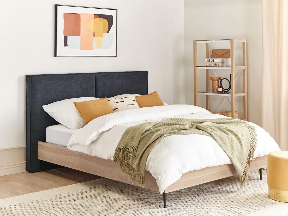 BETT 160/200cm Dunkelgrau Izernore - Dunkelgrau, Textil (160/200cm) - Beliani