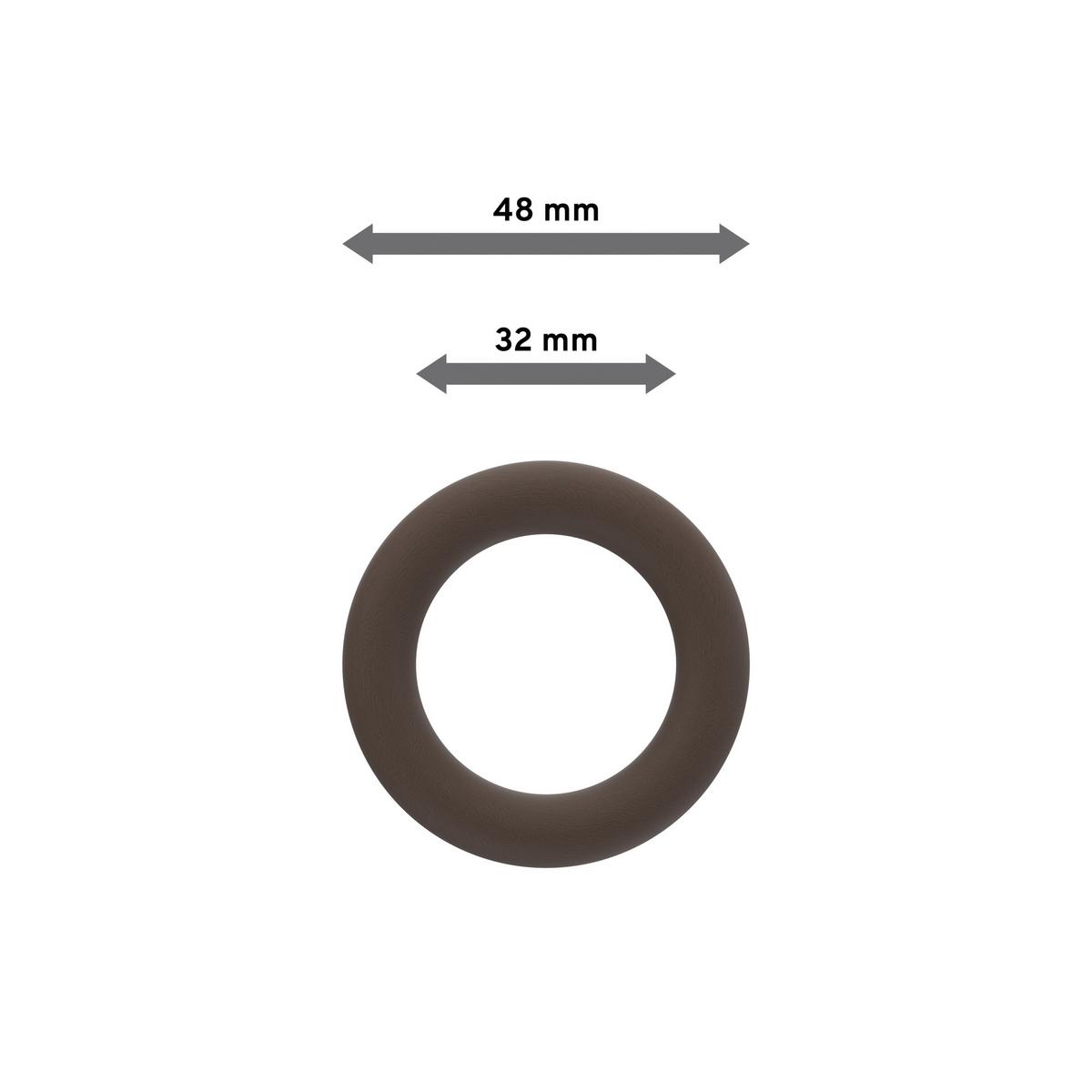 RUNDRINGE MIT FALTENHAKEN FÜR GARDINENSTANGEN 20 mm Ø, Nussbaum, Packung 10 Stück - Nussbaumfarben, Holz (20cm) - INTERDECO