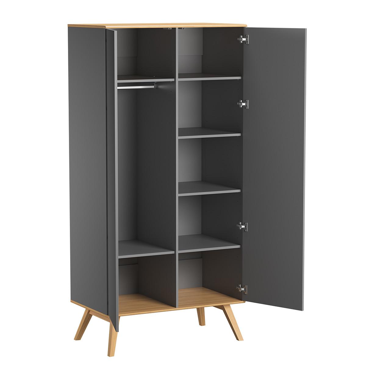 SCHRANK grau - Grau, Holzwerkstoff (100/207.5/58cm) - Petits-meubles