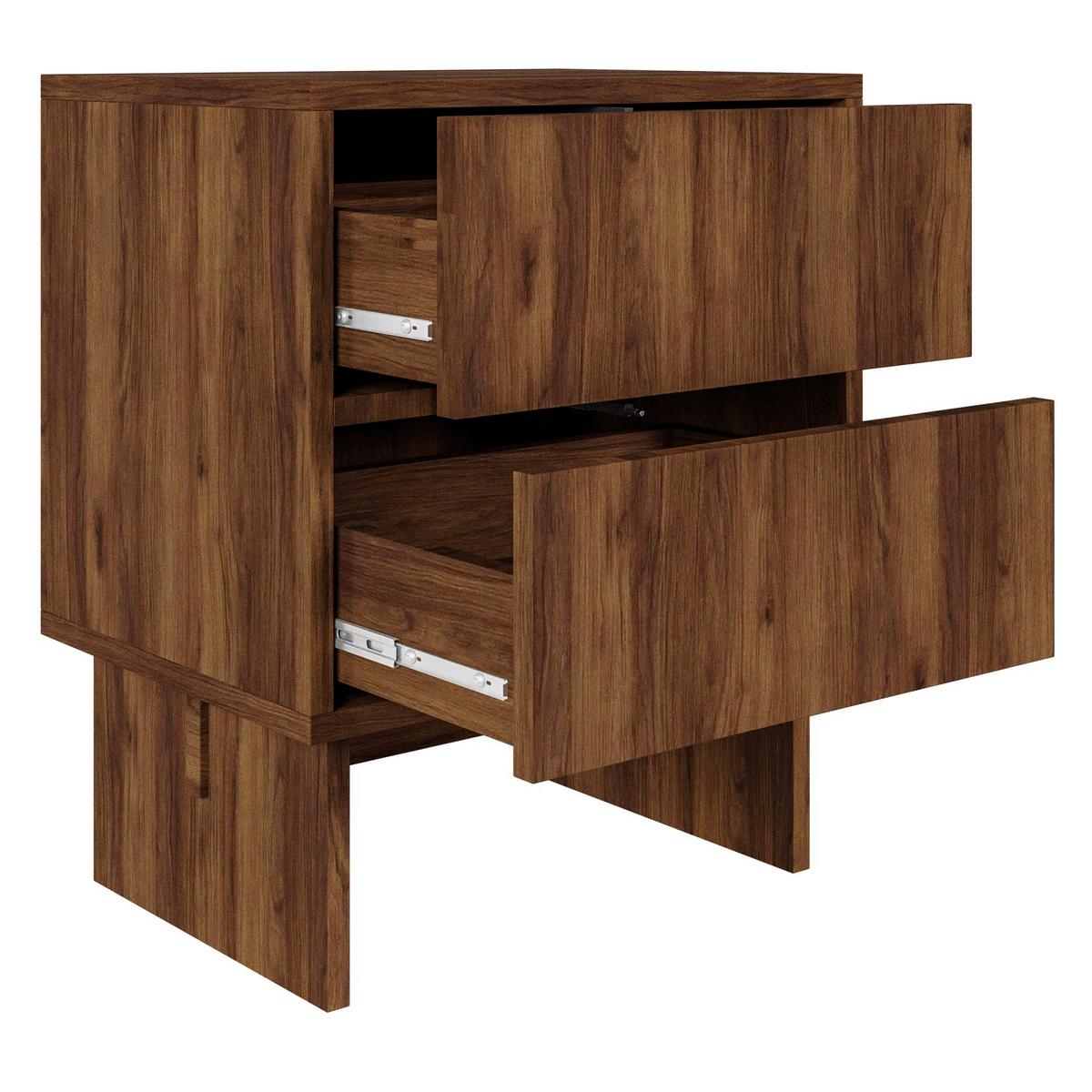 NACHTTISCH Sanva WARMIA WALNUSS 50 CM - Dunkelbraun, Holzwerkstoff (49.6/56/35cm) - Selsey