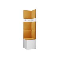 GARDEROBEN-SET Orion XXI - Weiß/Orange, Holzwerkstoff/Kunststoff (42/186/46cm) - MIRJAN24