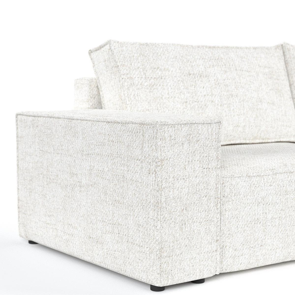 ECKSOFA CAVO mit Schlaffunktion Creme im Neve Stoff - Creme/Schwarz, Holz/Holzwerkstoff (255/148cm) - AltaBeds