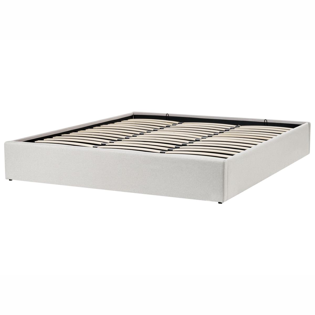 BETT mit Stauraum 180/200 cm Hellbeige Dinan - Beige, Textil (180/200cm) - Beliani
