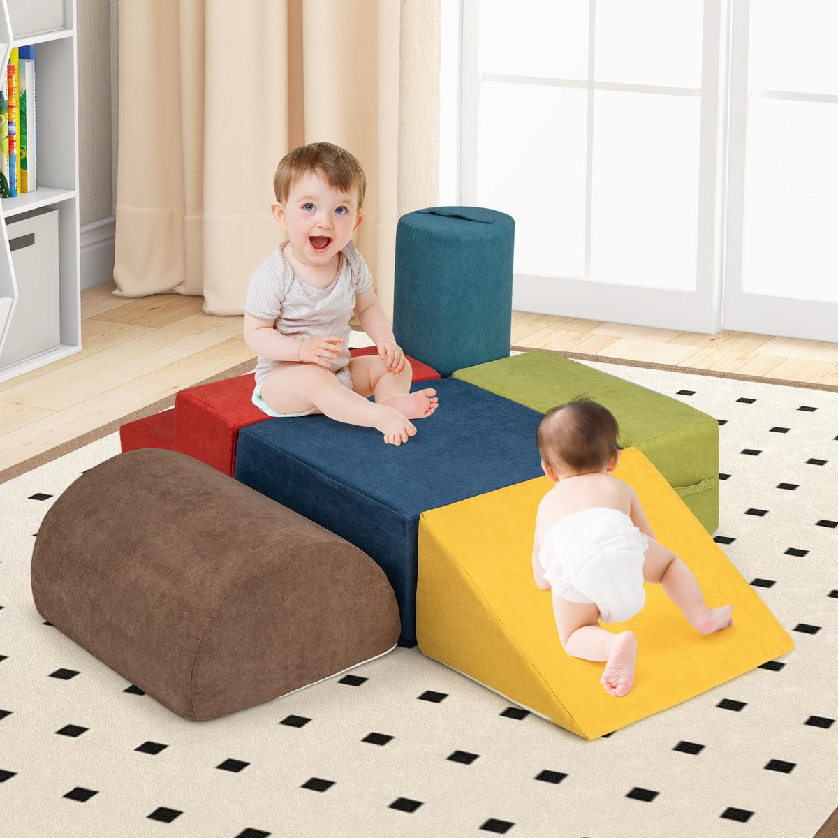 SCHAUMSTOFFBLOCK Farbig (6-teilig) - Multicolor, Textil (50/25/40cm) - COSTWAY