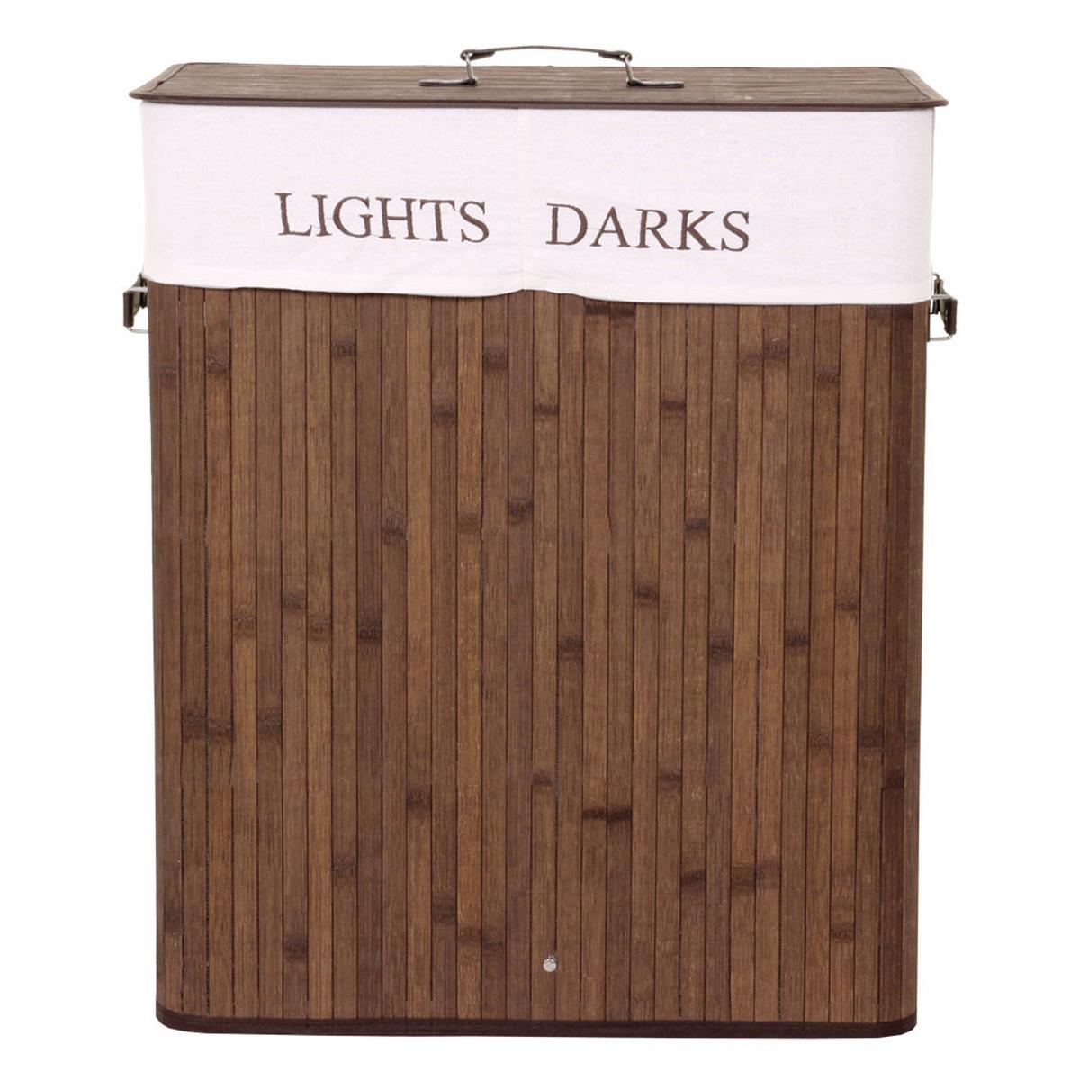 WÄSCHEKORB Braun, Cremeweiß - Creme/Braun, Holz (55/63/34cm) - MCW