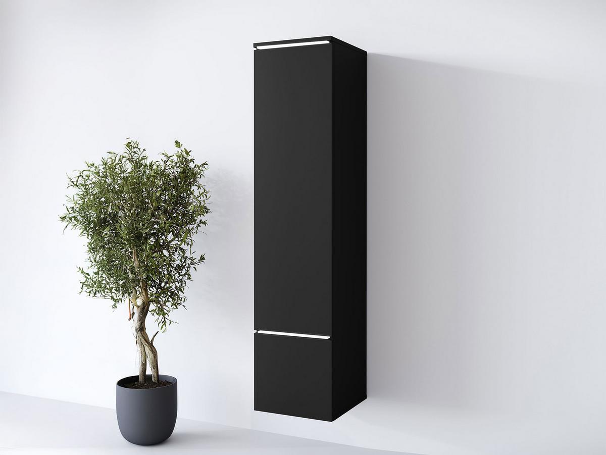 HÄNGEVITRINE Vera 001 mit LED Beleuchtung - Graphitfarben/Alufarben, Holzwerkstoff/Kunststoff (30/130/33cm) - MIRJAN24