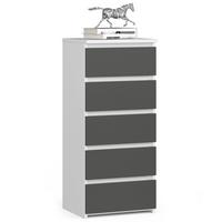 KOMMODE Weiß, Graphit Grau 92/40/35 - Weiß, Holzwerkstoff (40/92/35cm) - RAUMHIRSCH FURNITURE