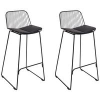 BARSTUHL 2er-Set Metall Schwarz Pensacola - Schwarz, Metall (49/99/49cm) - Beliani