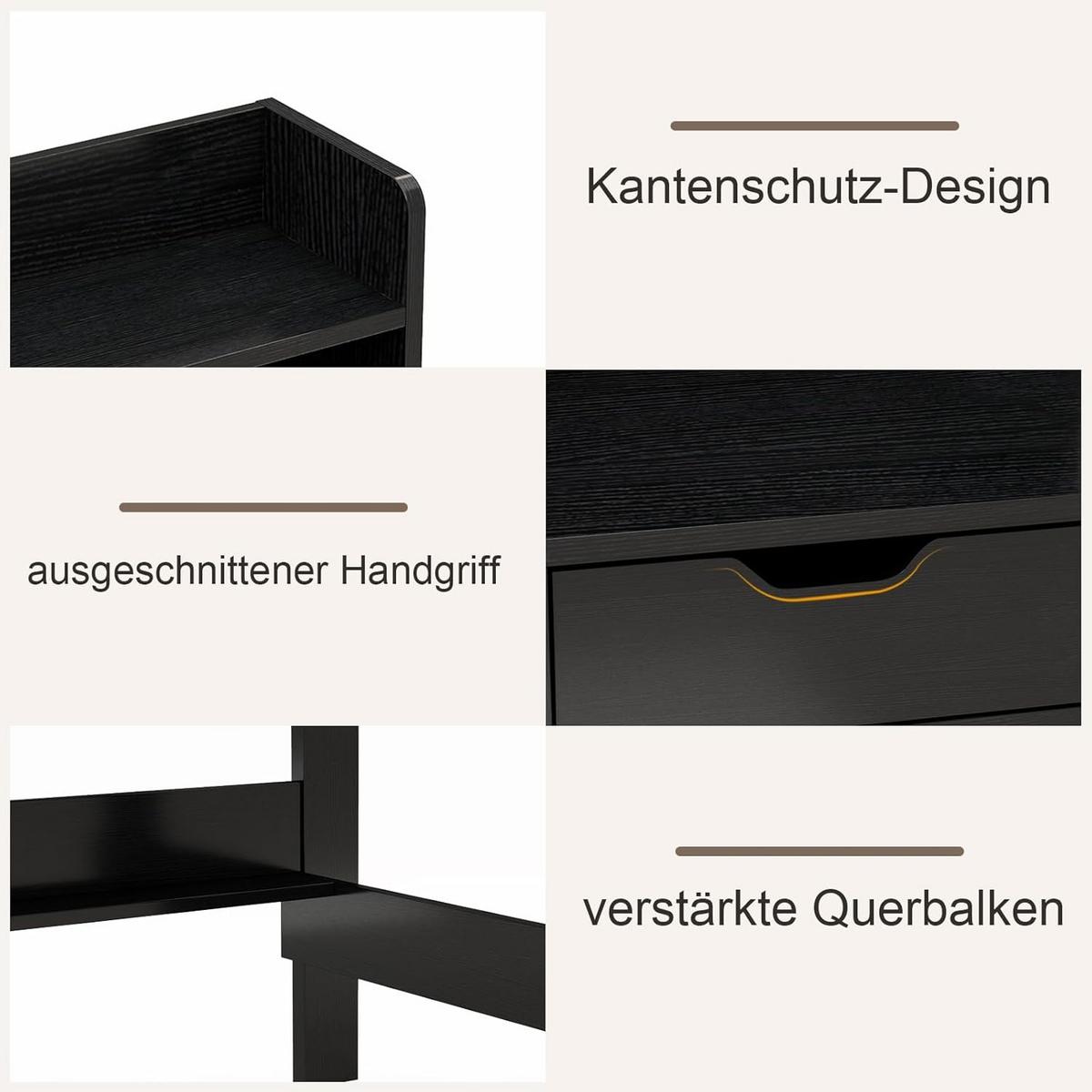 COMPUTERTISCH Schwarz - Schwarz, Holzwerkstoff (56/95/109.5cm) - COSTWAY