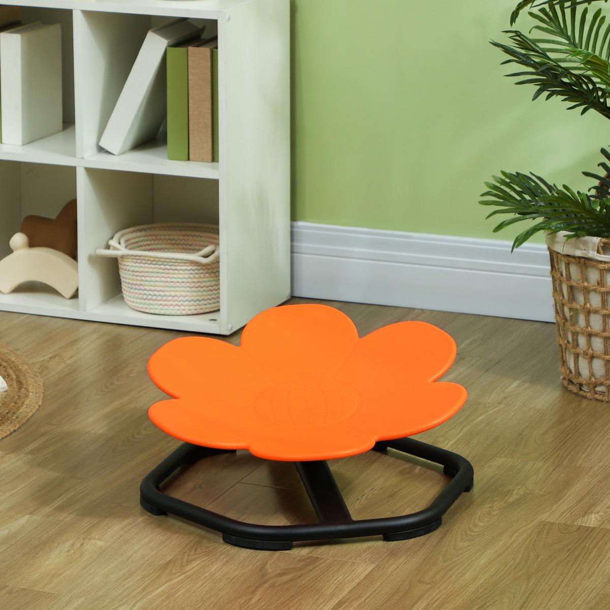 KINDERSTUHL Drehstuhl Sensorischer Balance Sitz - Schwarz/Orange, Kunststoff (55/26/55cm) - AIYAPLAY