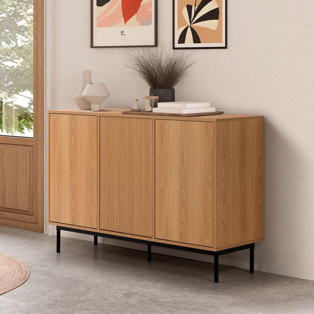 SIDEBOARD Florida 3 türen Eiche-Optik - Honigeiche, Holzwerkstoff (120/80/40cm) - VS Venta-stock