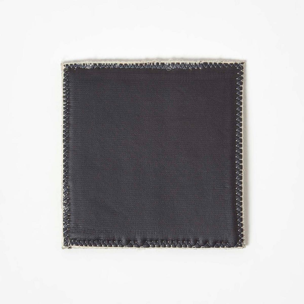 UNTERSETZER 4er-Set grau-gold, Patchwork-Streifen, Fell & Leder, 10/10 cm - Grau, Leder (10/10cm) - Homescapes