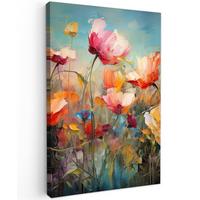 LEINWANDBILD Blumen - Aquarell - Kunst - Botanisch - Natur Wanddeko 40x60 cm - Orange, Textil (40/60cm) - MuchoWow