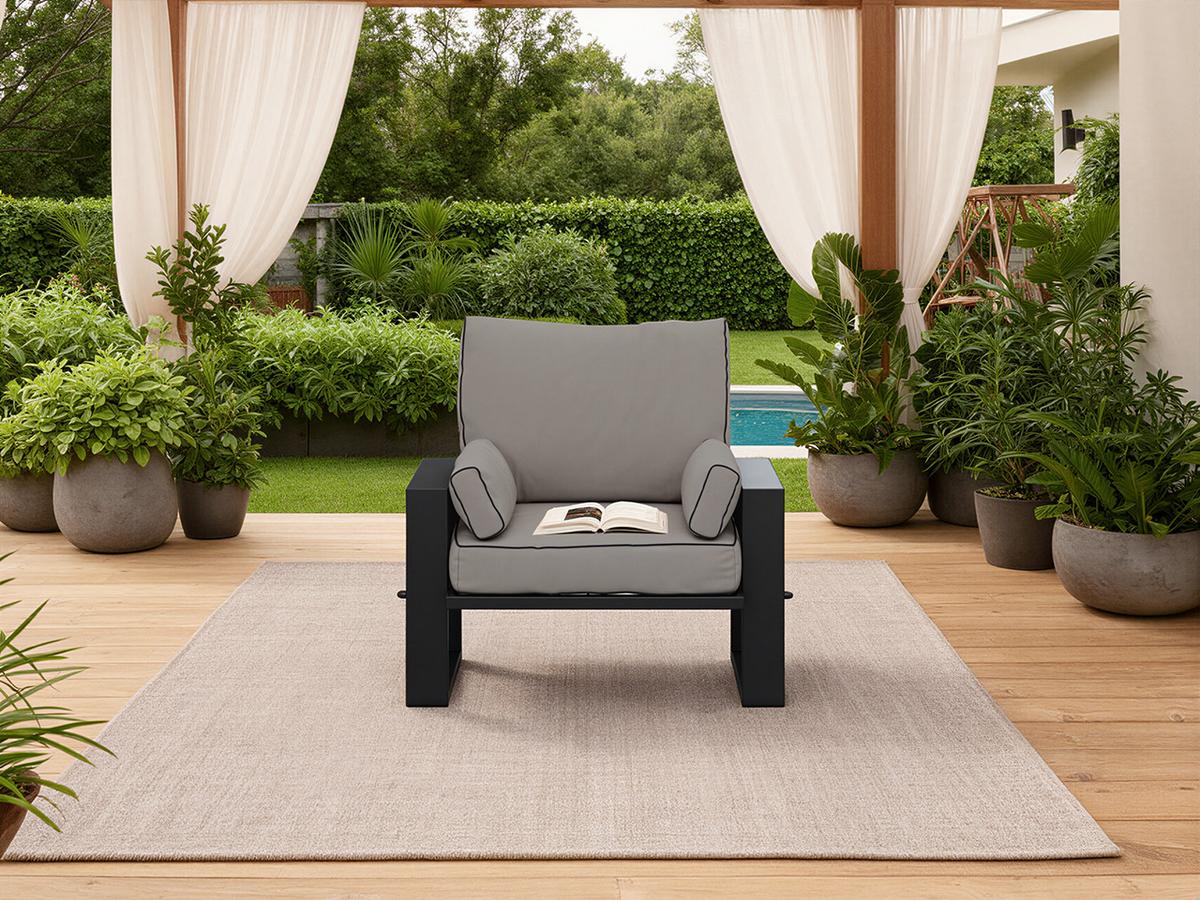 GARTENSESSEL Elba - Grau - Grau, Textil (98/90/87cm) - MKS