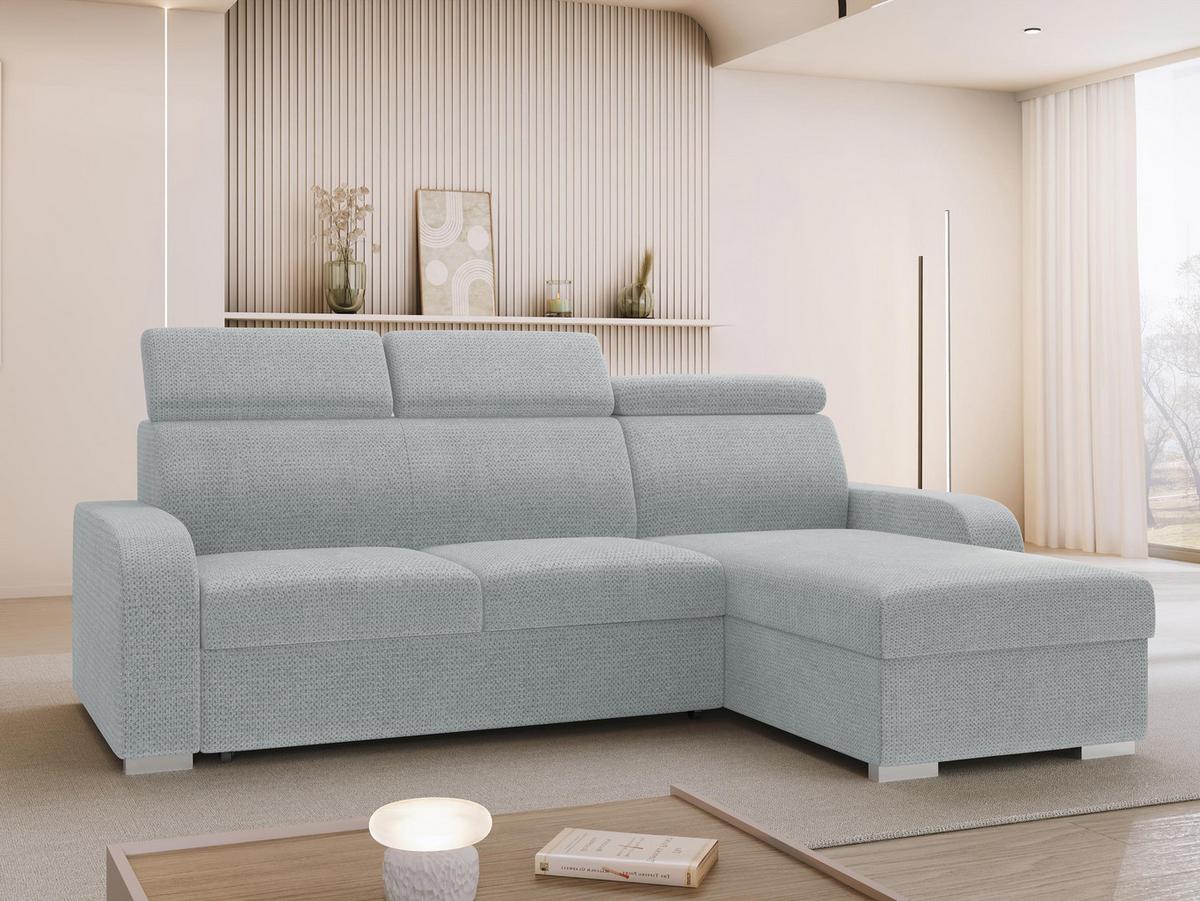 ECKSOFA Oslo 2rLC - Silberfarben/Hellgrau, Holz/Textil (235/170cm) - MIRJAN24