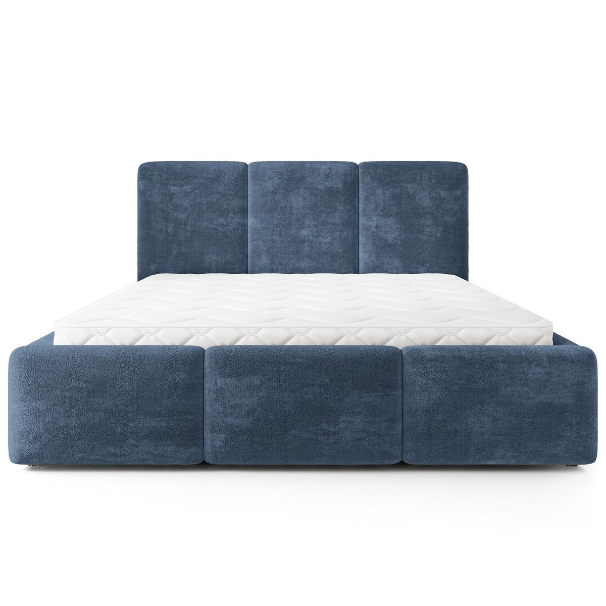 POLSTERBETT MORENA LM 120x200 cm mit Bettkästen - Blau - Blau, Holz (120/200cm) - MASSENO