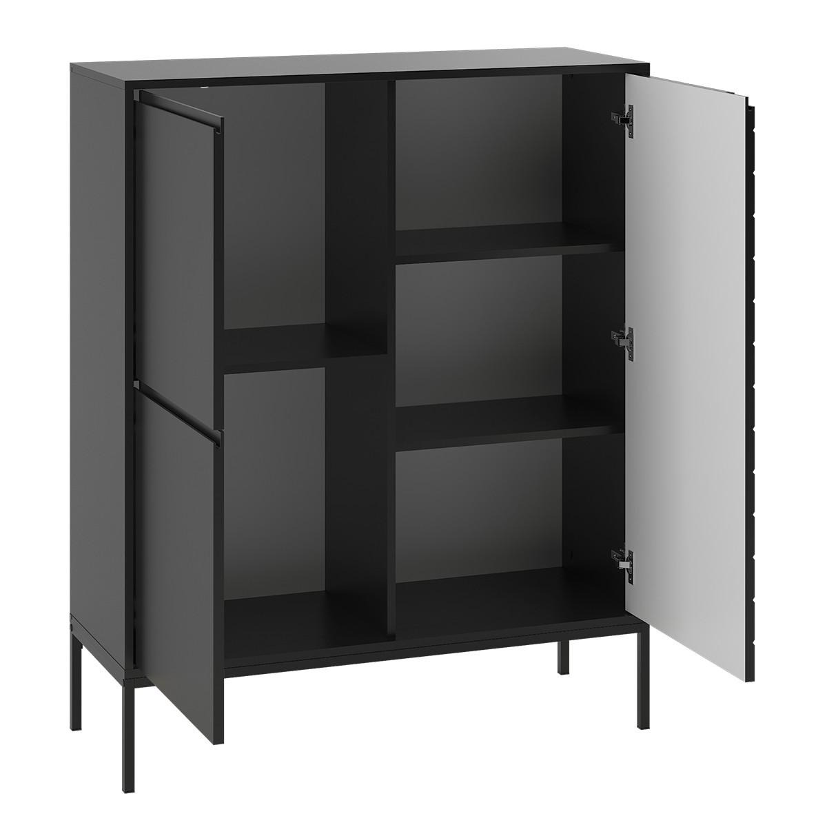 SIDEBOARD Daria Schwarz - Schwarz, Holzwerkstoff (102/145/39cm) - Petits-meubles