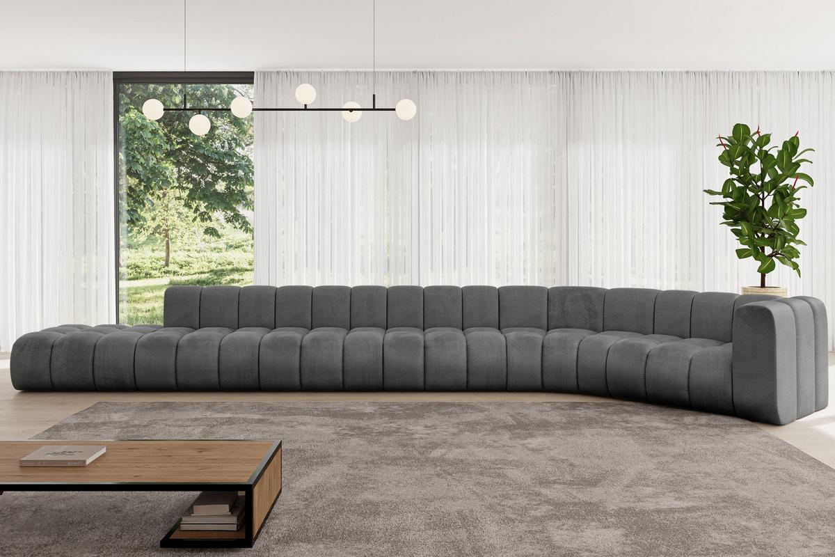ECKSOFA modulares Sofa Tilmo-L3 - 581x194x70 cm Dunkelgrau - Dunkelgrau, Holzwerkstoff/Textil (581/194cm) - ALTDECOR