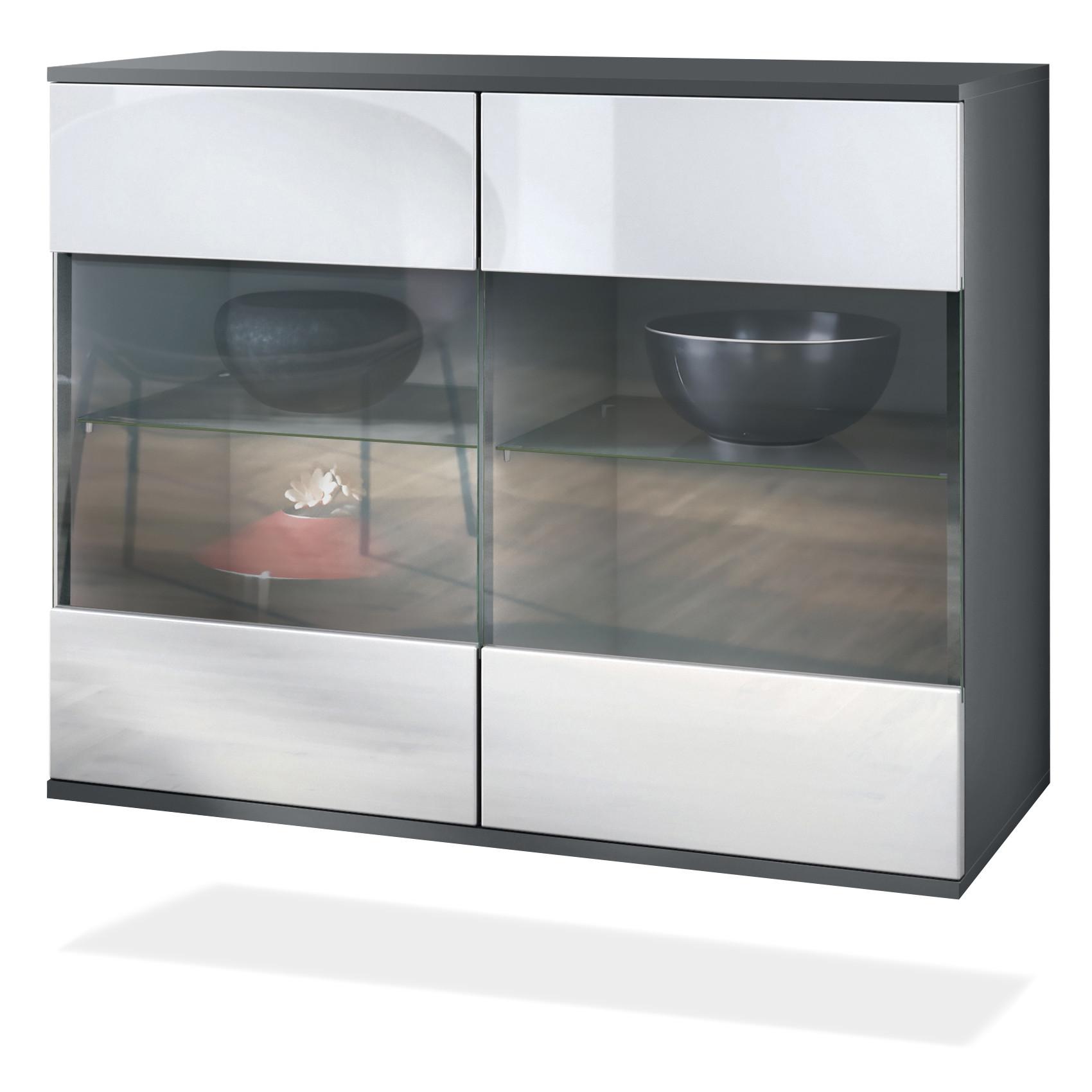 KOMMODE Bari Weiß Hochglanz - Weiß Hochglanz, Holzwerkstoff (92.5/73.5/35cm) - Vladon