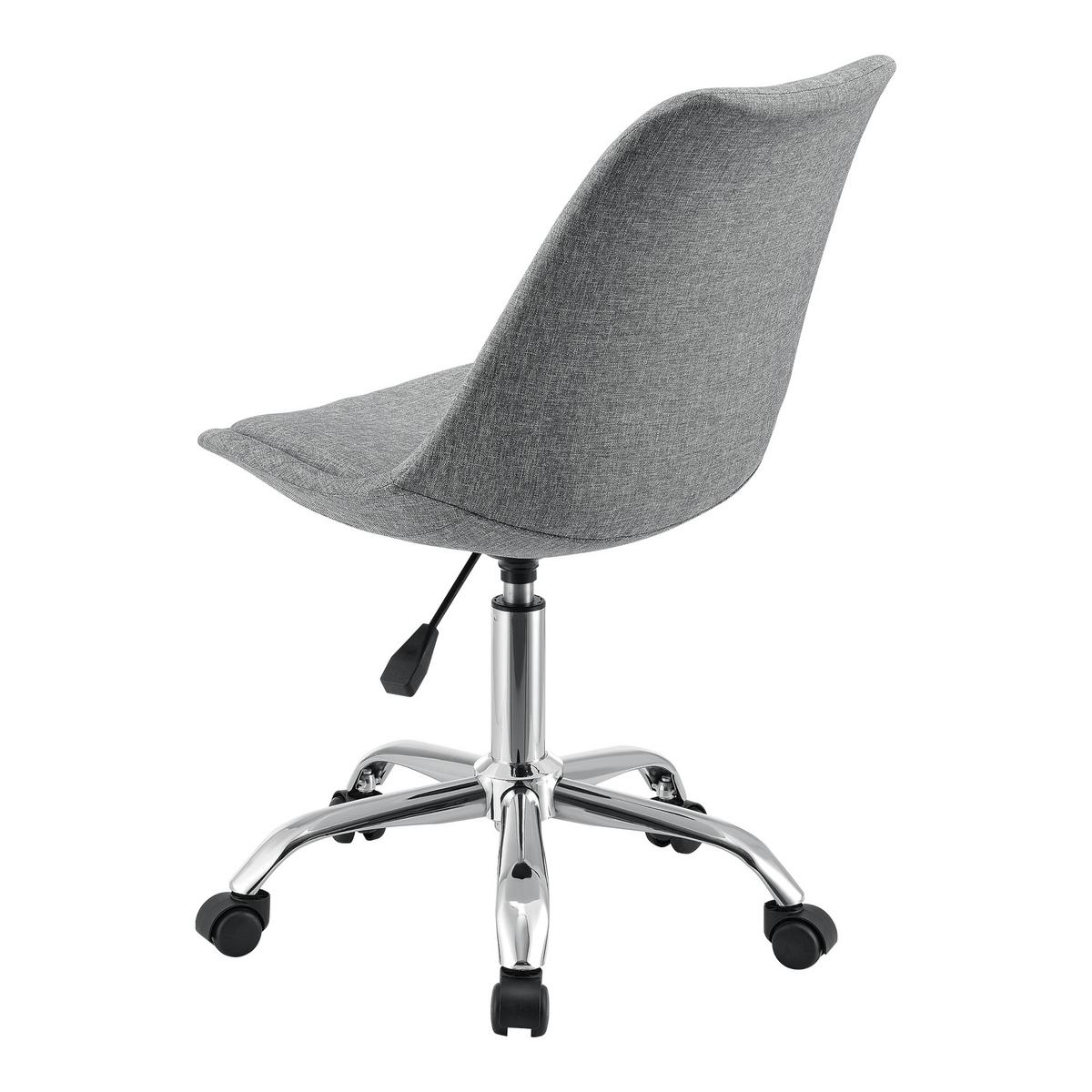 DREHSTUHL Atherton - Chromfarben/Hellgrau, Kunststoff/Textil (48/93/55cm) - [en.casa]