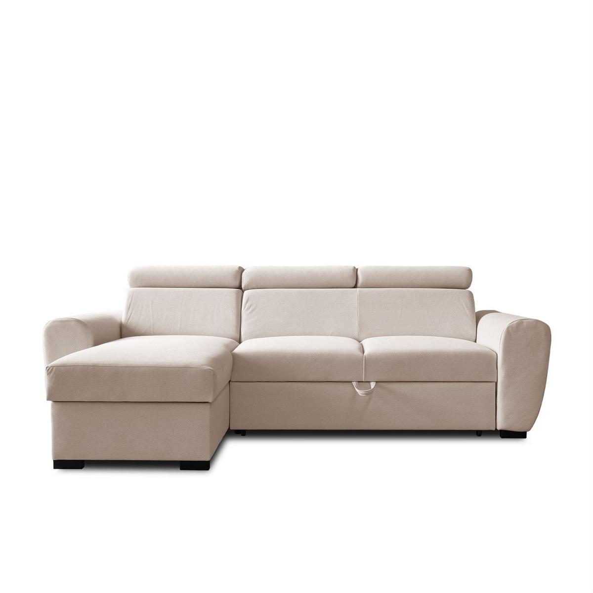 ECKSOFA FALCO mit Schlaffunktion Elli 04 - Beige, Textil (253/174cm) - Lookway