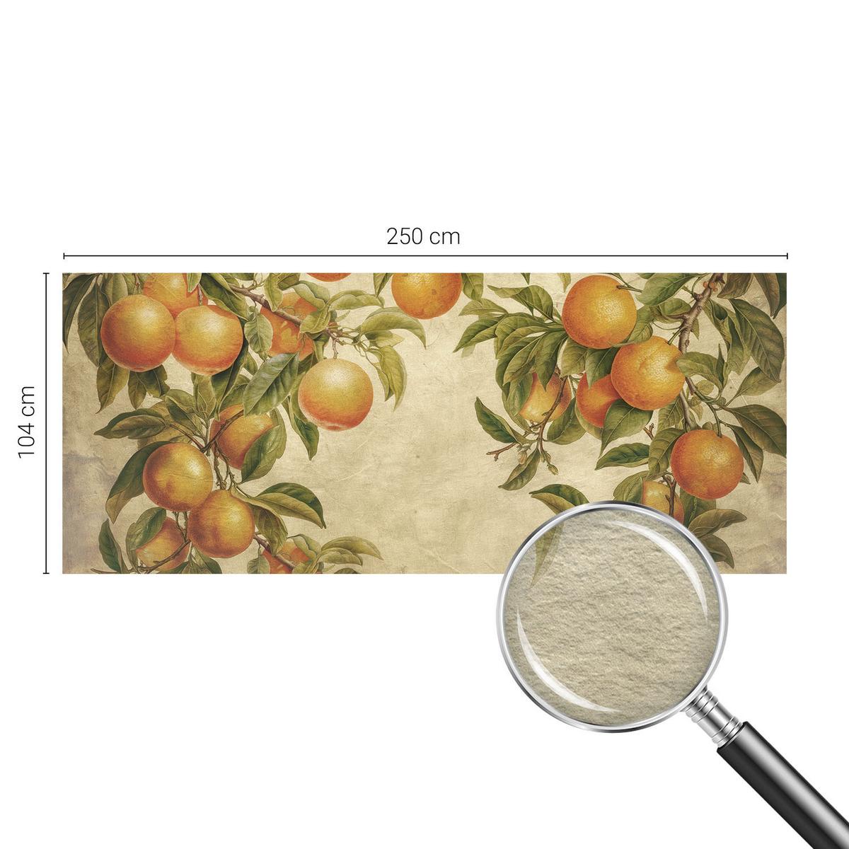 FOTOTAPETE 250x104 cm - Fruchtzweige - Grün, Textil (250/104cm) - Wallfluent
