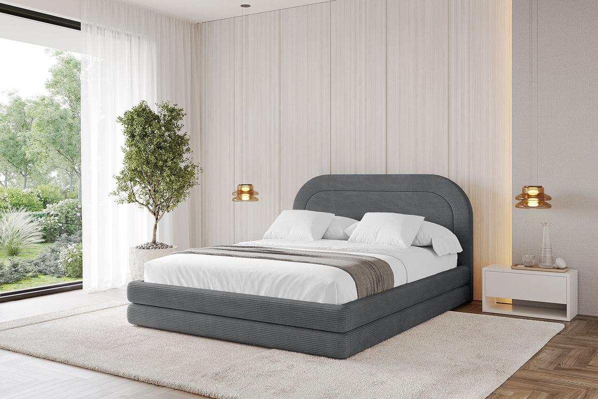 POLSTERBETT mit Bettkasten und Lattenrost, Bett mit Matratze H3/H4 - LERIS 180x200 Dunkelgrau - Anthrazit, Holzwerkstoff/Textil (180/200cm) - ALTDECOR