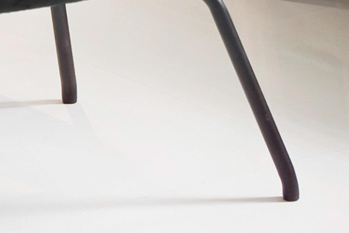 HOCKER LOTTE Schwarz Velvet - Schwarz, Textil/Metall (57/44/52cm) - KAWOLA