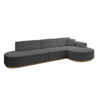 ECKSOFA Ottomane Rechts MARI-L2-v2 - 328x171x83 cm Grau Bouclé - Grau, Holzwerkstoff/Textil (171/328cm) - ALTDECOR